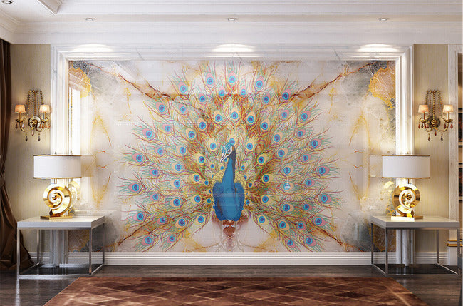 3D Peacock Opening WG228 Wall Murals