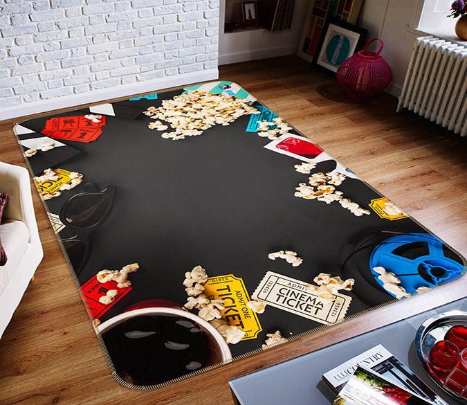 3D Popcorn Glasses 196 Non Slip Rug Mat Mat AJ Creativity Home 