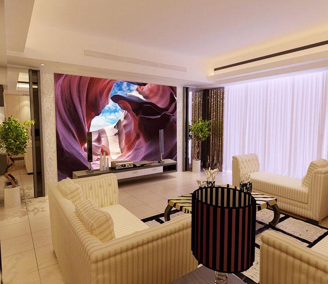 3D Cave Red 007 Wallpaper AJ Wallpaper 