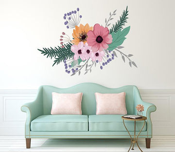 3D Blueberry Leaves Flower 204 Wall Stickers Wallpaper AJ Wallpaper 