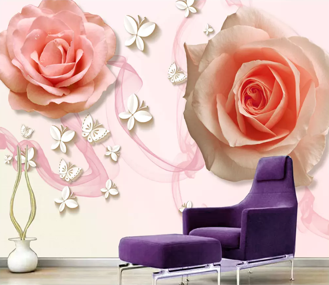 3D Pink Big Rose 1467 Wallpaper AJ Wallpaper 2 