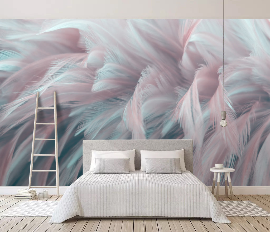 3D Pink Feather WG477 Wall Murals