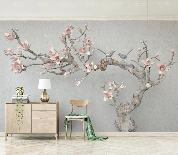 3D Pink Plum WC233 Wall Murals