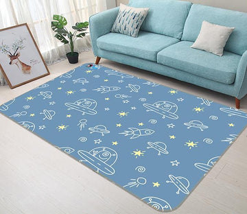 3D Blue Bottom Flower 104 Non Slip Rug Mat Mat AJ Creativity Home 