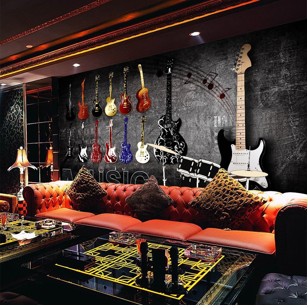 3D Guitar 230 Wall Murals Wallpaper AJ Wallpaper 2 