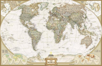 Detailed world map 240cm high and 300cm wide IN VINYL AJ Wallpaper 