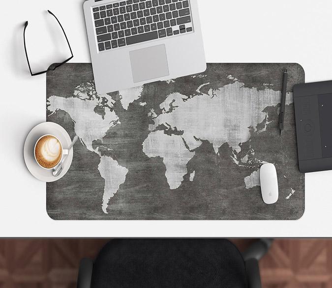 3D Black Map 121 Desk Mat Mat AJ Creativity Home 