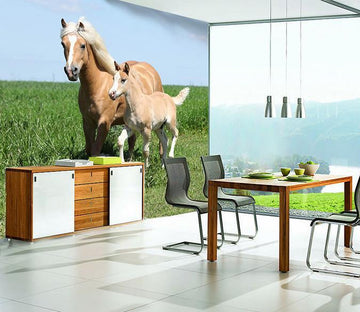 3D Meadow Running Horse 607 Wallpaper AJ Wallpaper 