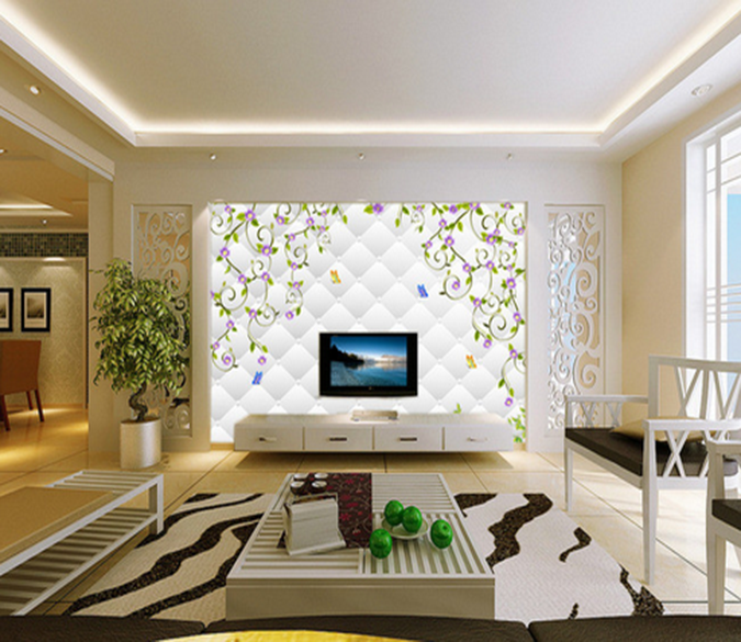 3D Purple Flower 003 Wallpaper AJ Wallpaper 