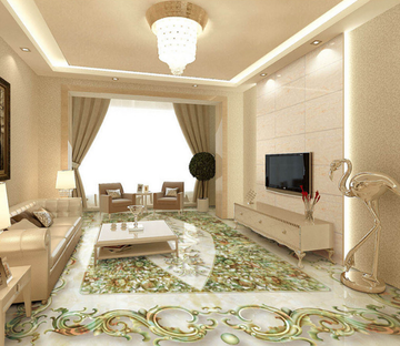 3D Small Leaves 130 Floor Mural Wallpaper AJ Wallpaper 2 