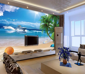 3D Beach Starfish Drift Bottle 1298 Wallpaper AJ Wallpaper 2 