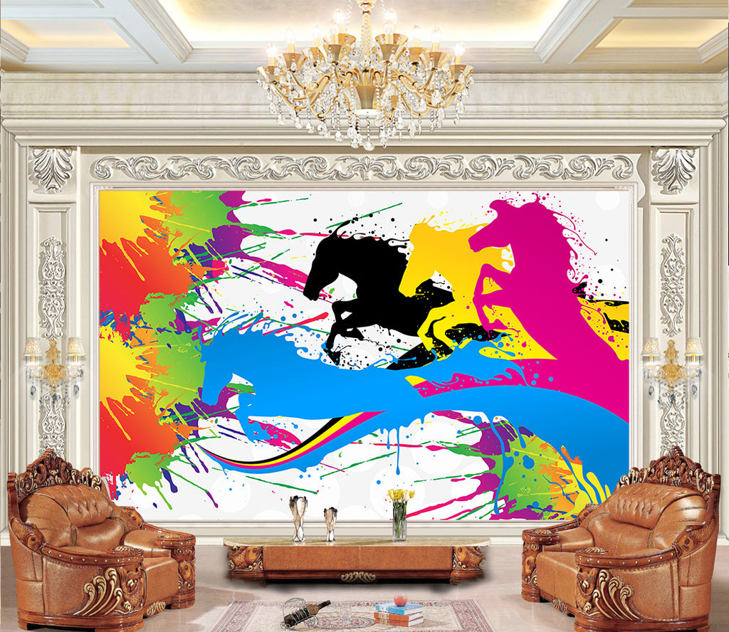 3D Color Horse WG254 Wall Murals
