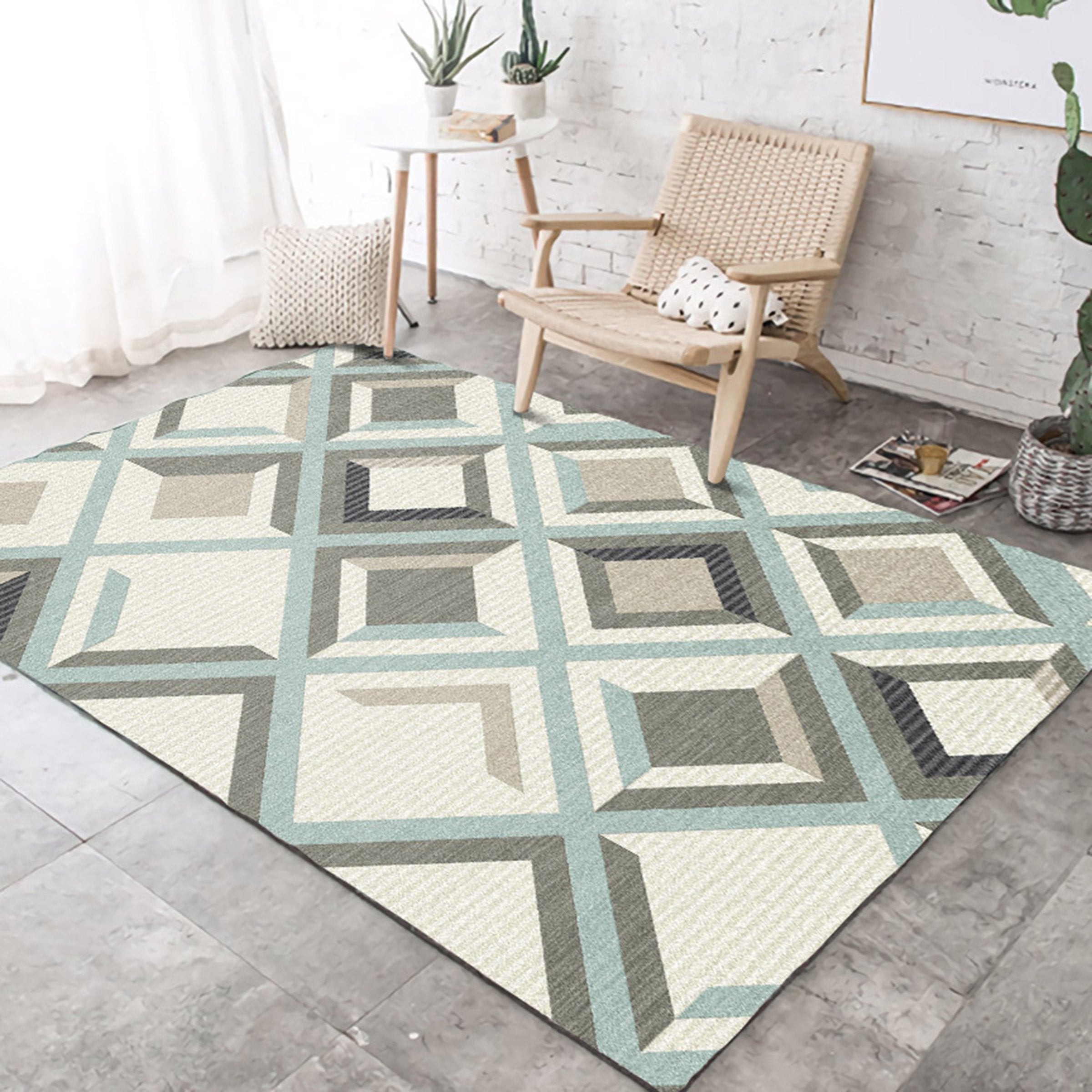 3D Colored Geometric Pattern WG321 Non Slip Rug Mat Mat AJ Creativity Home 