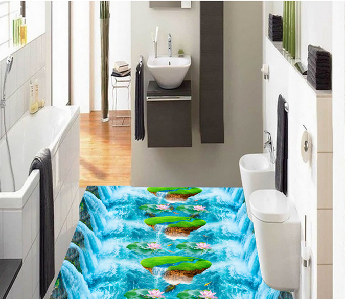 3D Cartoon Lotus 166 Floor Mural Wallpaper AJ Wallpaper 2 