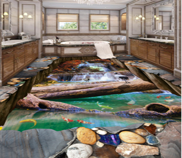 3D River Flooding 041 Floor Mural Wallpaper AJ Wallpaper 2 