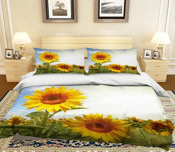 3D Sunshine Sunflower 130 Bed Pillowcases Quilt Wallpaper AJ Wallpaper 