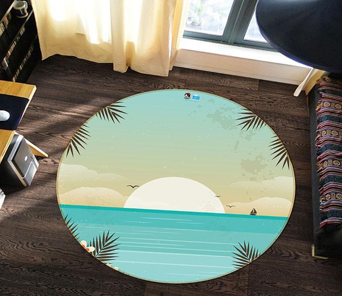 3D Half Month 221 Round Non Slip Rug Mat Mat AJ Creativity Home 