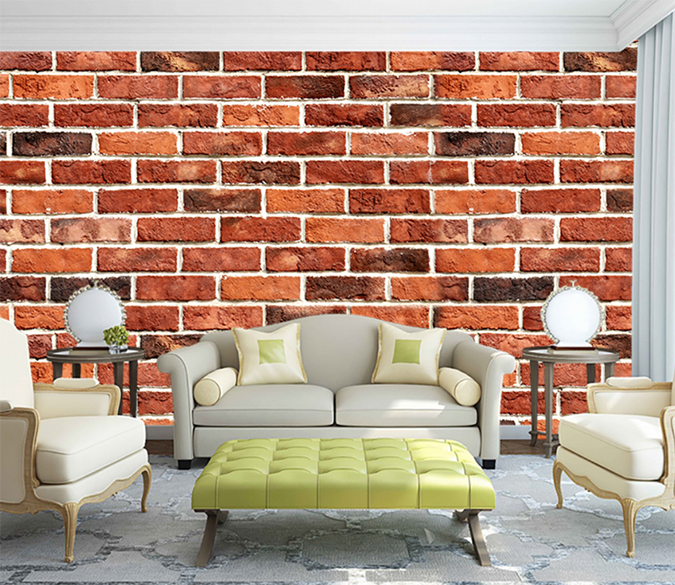 3D Red Brick 092 Wallpaper AJ Wallpaper 