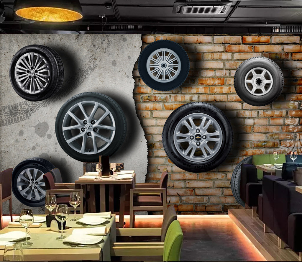 3D Tire Decoration WG391 Wall Murals