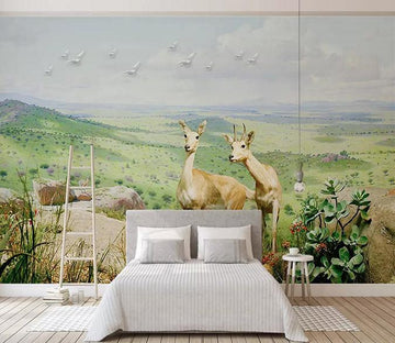 3D Field Deer 433 Wallpaper AJ Wallpaper 