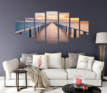 3D Sea Bridge 050 Unframed Print Wallpaper Wallpaper AJ Wallpaper 