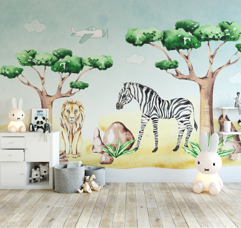 3D Zebra Tiger WG416 Wall Murals