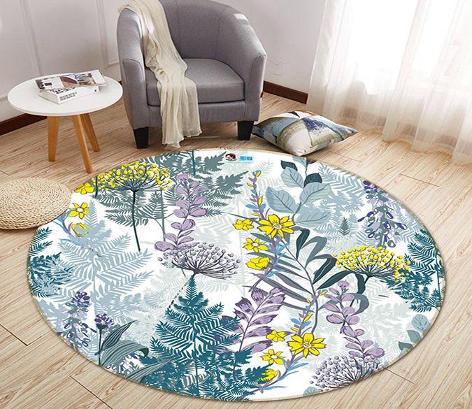 3D Graffiti Yellow Flower 317 Round Non Slip Rug Mat Mat AJ Creativity Home 