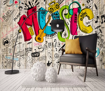 3D Cartoon Guitar Piano Keys 73 Wallpaper AJ Wallpaper 2 