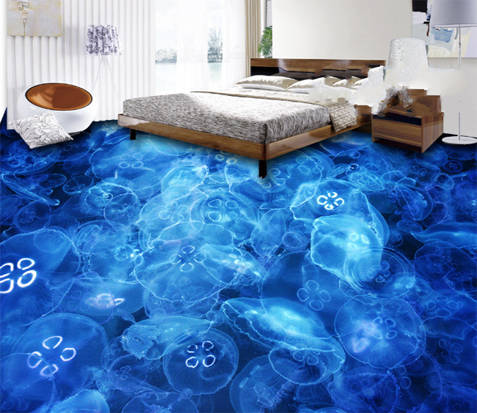 3D Transparent Jellyfishs 182 Floor Mural Wallpaper AJ Wallpaper 2 