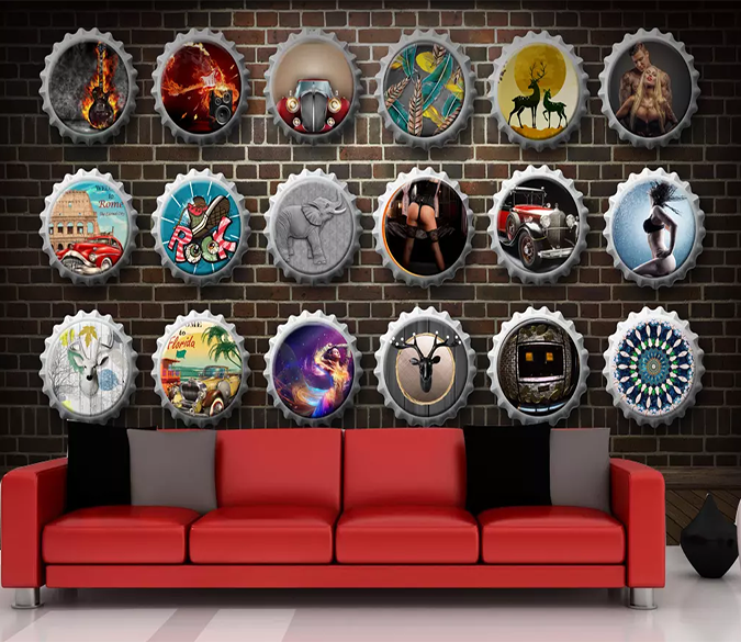 3D Row Cap Pattern 449 Wallpaper AJ Wallpaper 2 