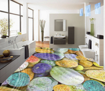 3D Colorful Stone 008 Floor Mural Wallpaper AJ Wallpaper 2 