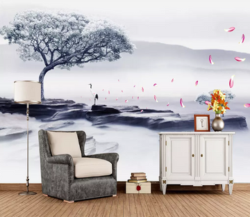 3D Petal Fluttering Crane 1277 Wallpaper AJ Wallpaper 2 