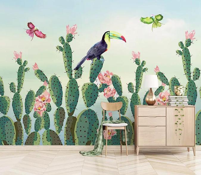 3D Cactus Flower 322 Wallpaper AJ Wallpaper 