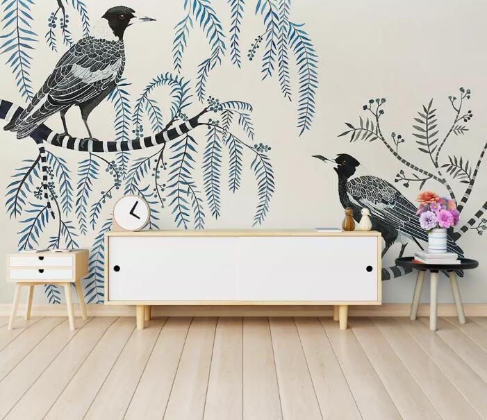 3D Leaf Bird WG10 Wall Murals Wallpaper AJ Wallpaper 2 