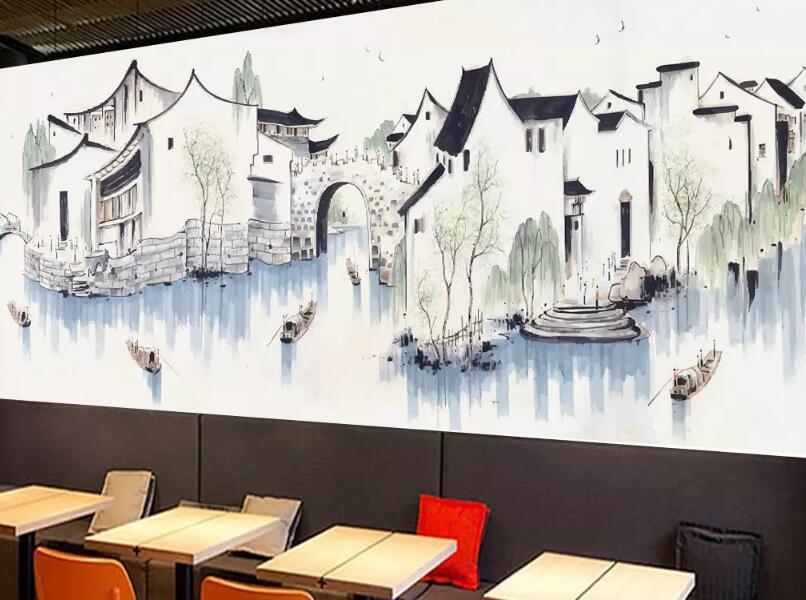 3D Jiangnan Water Township WG25 Wall Murals Wallpaper AJ Wallpaper 2 