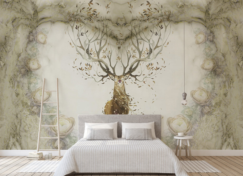 3D Leaf Deer WG353 Wall Murals