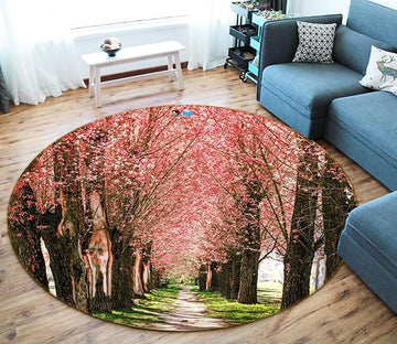 3D Cherry Blossom Forest 368 Round Non Slip Rug Mat Mat AJ Creativity Home 