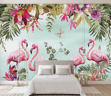 3D Butterfly Flamingo 372 Wallpaper AJ Wallpaper 
