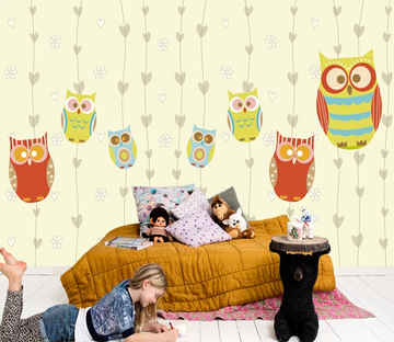 3D Colored Owl Closed Eyes 938 Wallpaper AJ Wallpaper 2 