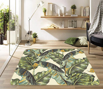 3D Green Leaf 119 Non Slip Rug Mat Mat AJ Creativity Home 