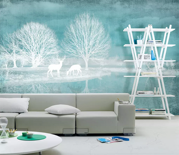 3D River Deer Eating 1410 Wallpaper AJ Wallpaper 2 