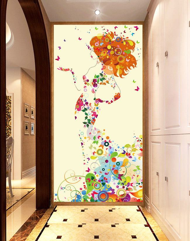 3D Painted Woman WG128 Wall Murals