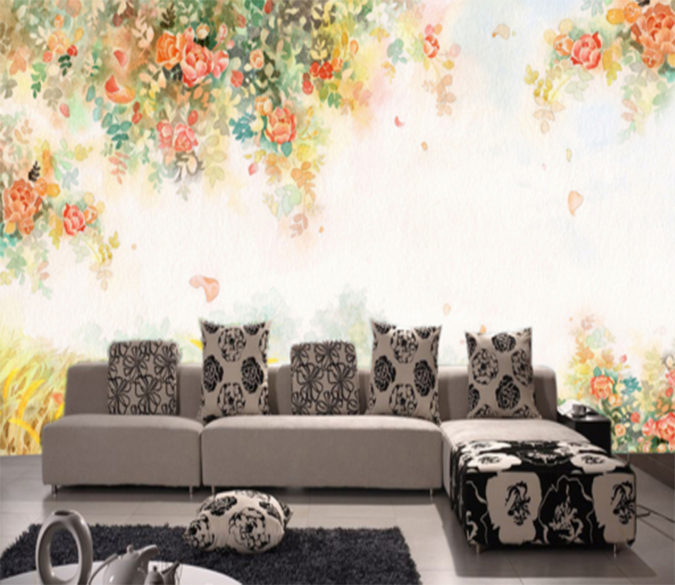 3D Meadow Flowers 083 Wallpaper AJ Wallpaper 