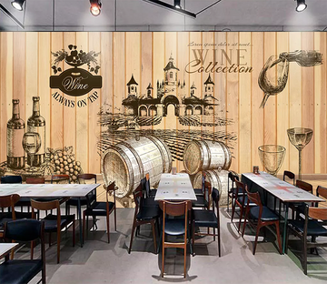 3D Graffiti Wine Glass Barrel 118 Wallpaper AJ Wallpaper 2 