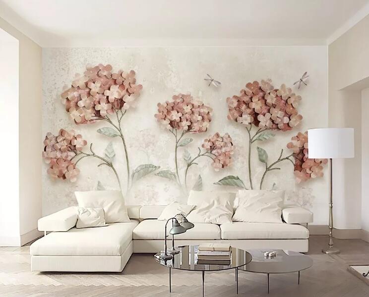 3D Pink Flowers 106 Wall Murals Wallpaper AJ Wallpaper 2 