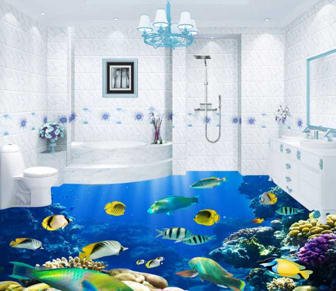 3D Deep Sea Fish 103 Floor Mural Wallpaper AJ Wallpaper 2 