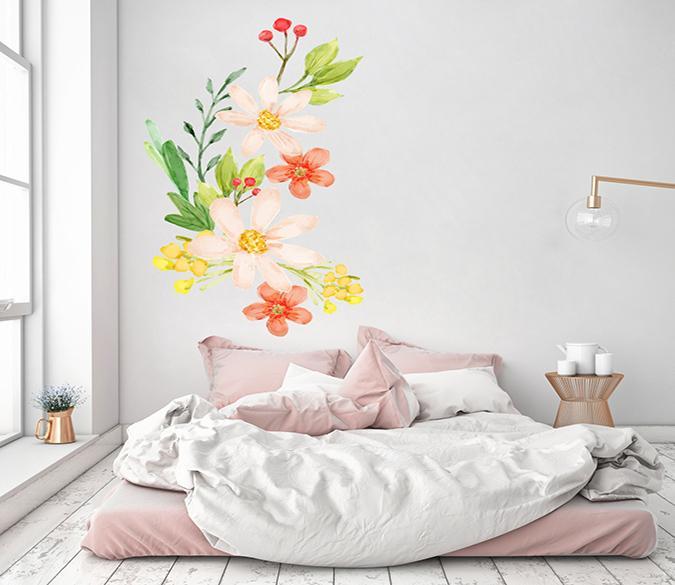 3D Red Petals Graffiti 123 Wall Stickers Wallpaper AJ Wallpaper 