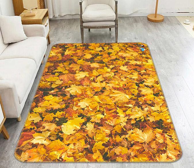 3D Maple Leaf 036 Non Slip Rug Mat Mat AJ Creativity Home 