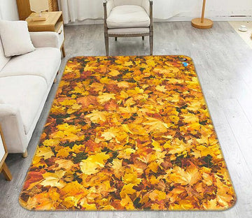 3D Maple Leaf 036 Non Slip Rug Mat Mat AJ Creativity Home 