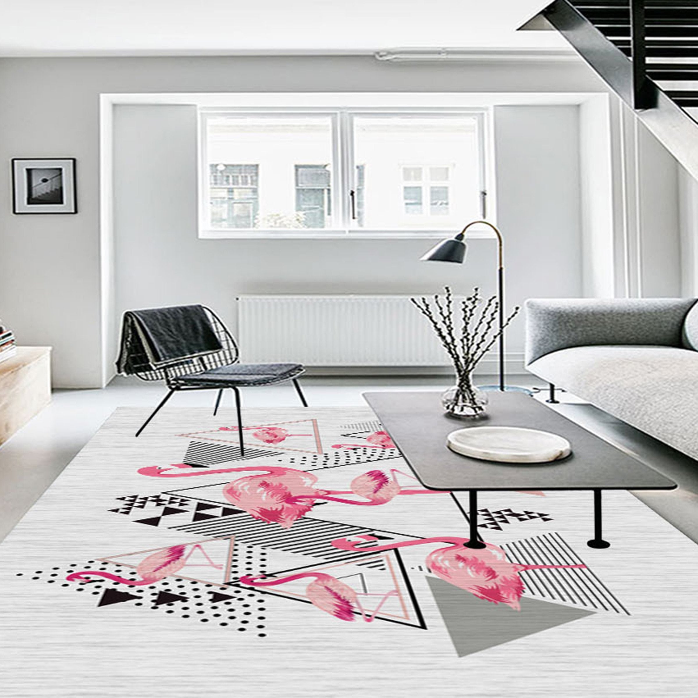 3D Pink Flamingo WG483 Non Slip Rug Mat Mat AJ Creativity Home 